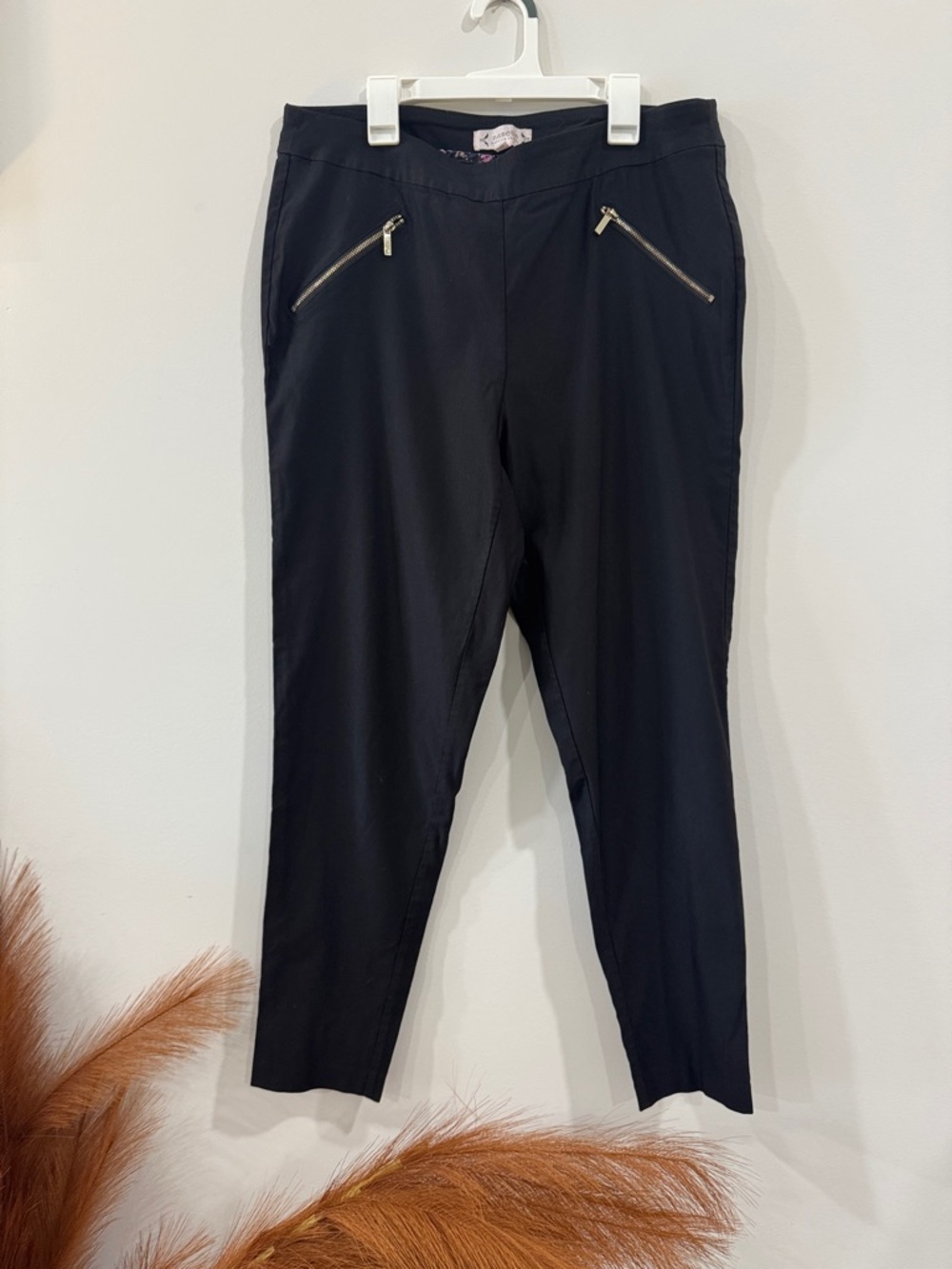 Nanette Lepore Black Slim Chinos with Zip Pockets